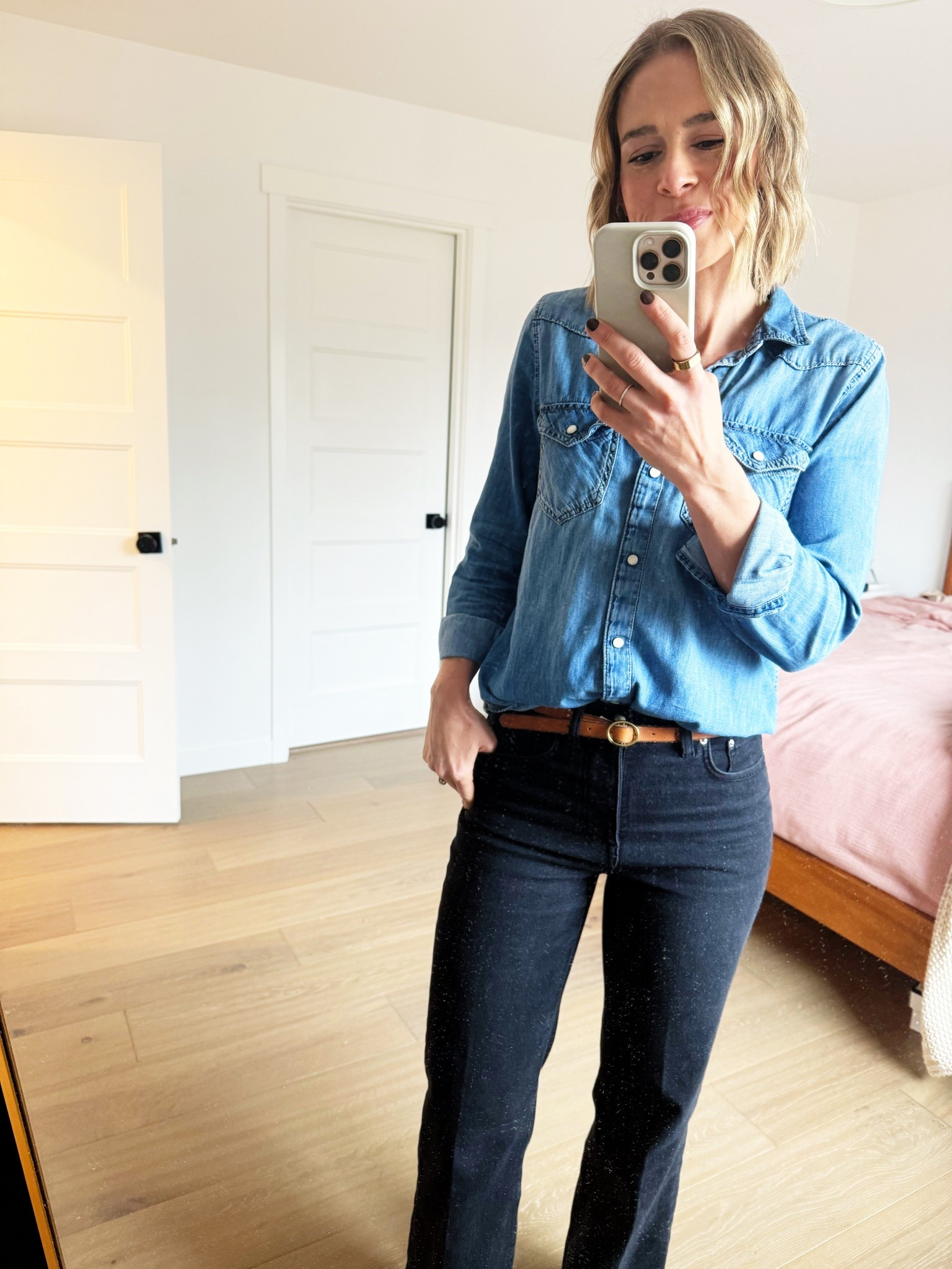 These wide leg jeans feel so good! They have a tiny bit of stretch and feel so comfy. Wearing a size 26. I’m linking a similar style shirt- this one I’ve had for years but it’s such a staple for me! 

#LTKmomlife #LTKdayinmylife #LTKGiftGuide
