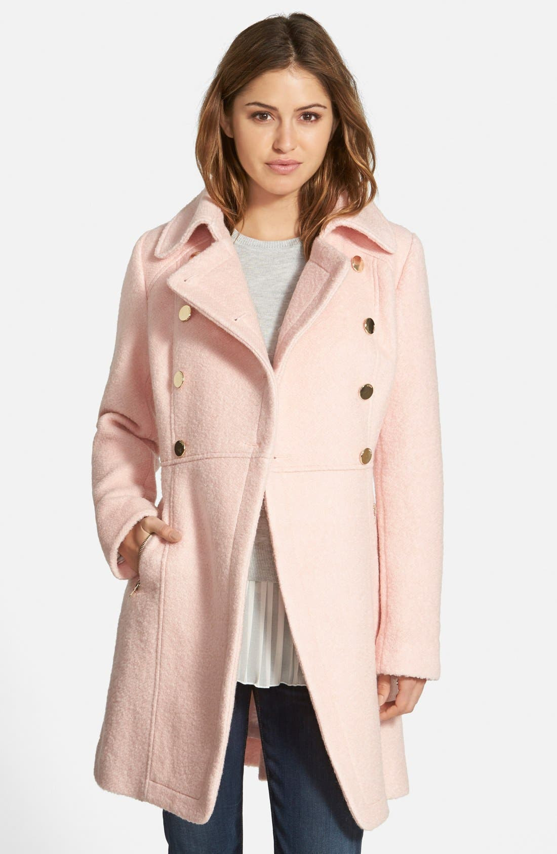 Double Breasted Bouclé Cutaway Coat (Regular & Petite) | Nordstrom