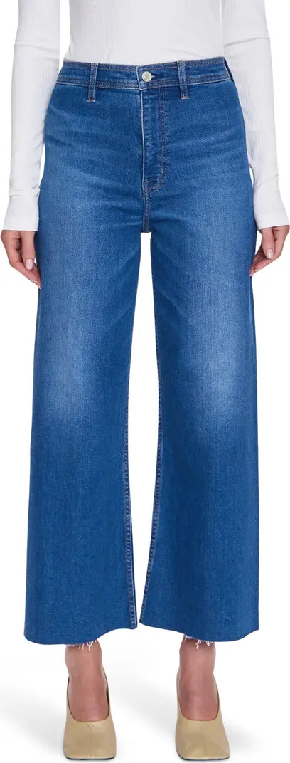 Penny Wide Leg Raw Hem Crop Jeans | Nordstrom
