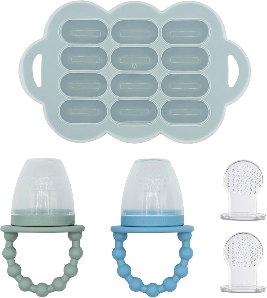 WeeSprout Baby Food Feeder Set - 2 Silicone Feeders & Reusable Freezer Tray with Lid - BPA-Free F... | Amazon (US)