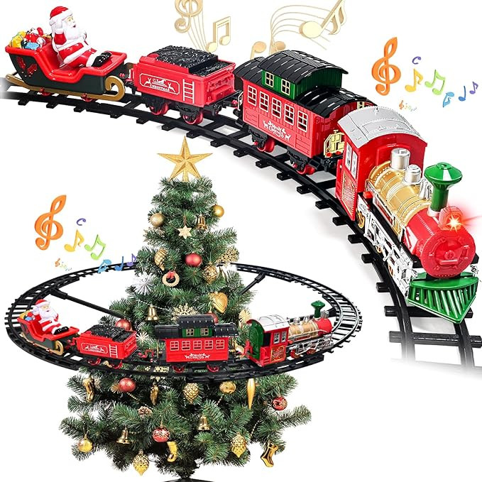 Christmas Train Set for Around The Tree Train Toys for Toddlers with Luxury Track & Glowing,Light... | Amazon (US)