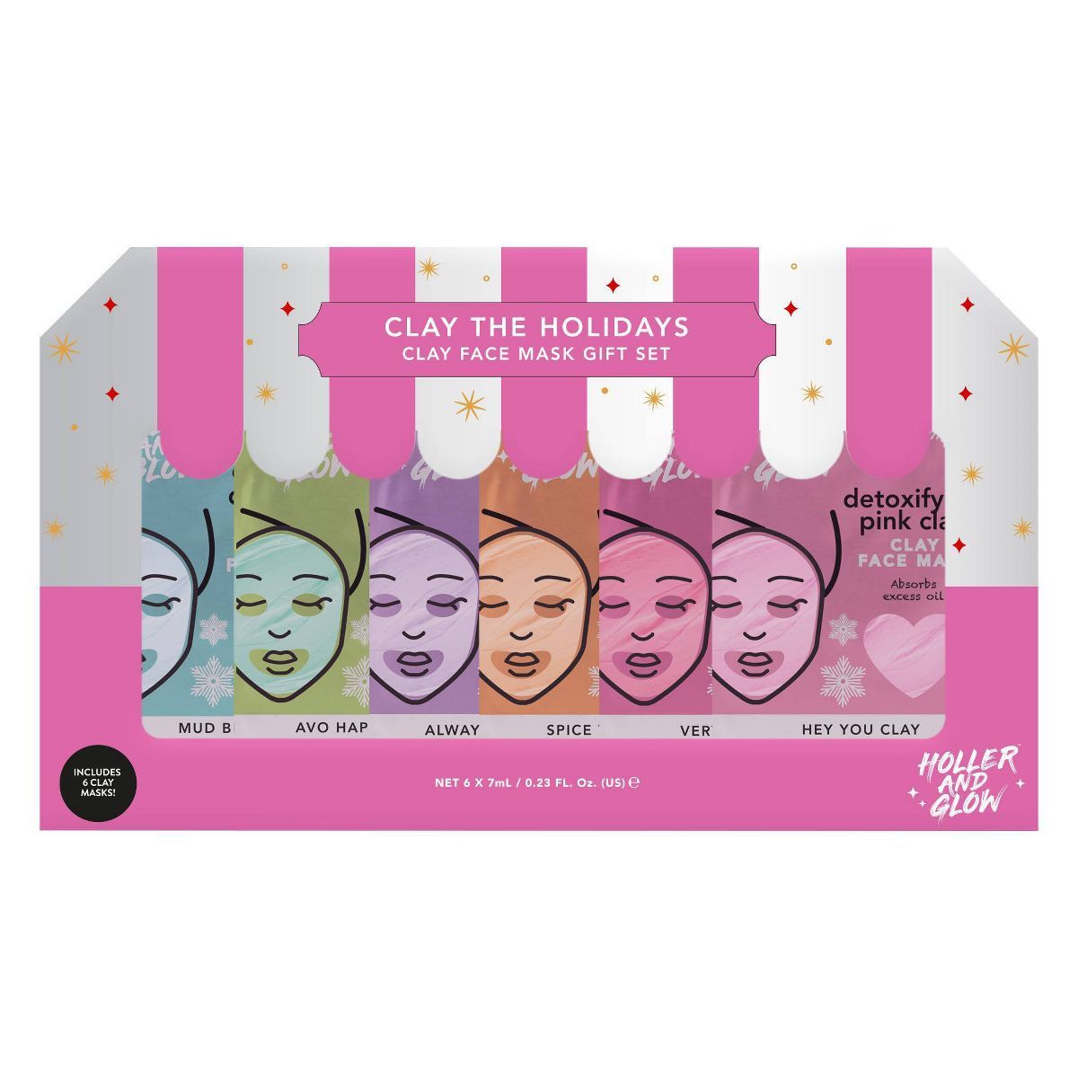 Holler and Glow Clay The Holidays Clay Masking Gift Set - 6pc | Target