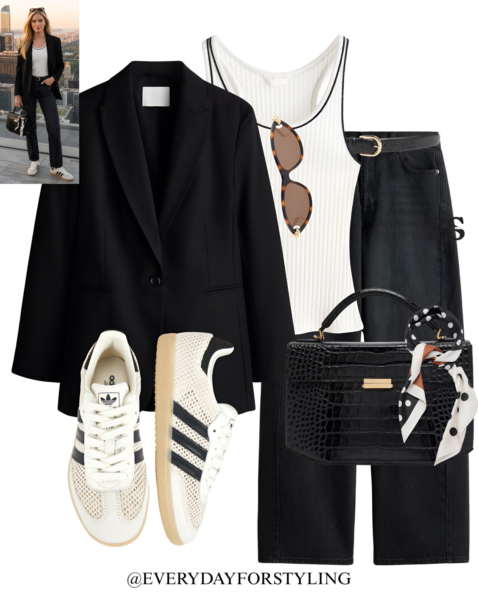A mesh Adidas with a croc bag and blazer — nobody saw this combination coming but it works perfectly 🖤

Adidas outfit ideas, Adidas Samba outfit, Adidas Tokyo sneakers, how to style Adidas, sneakers with jeans outfit, elevated sneaker style, spring sneaker outfits, jeans and sneakers women, chic sneaker outfits, Adidas Samba women, casual chic spring outfits, sneakers with blazer outfit, wide leg jeans sneakers, spring fashion 2025, elevated casual outfits, suede jacket outfit, pink linen shirt outfit, black blazer jeans outfit, best Adidas styles 2025, sneaker outfit inspiration women, spring style, summer outfit ideas, parisian fashion, old money style, summer outfits, summer outfit ideas, how to wear, what to wear, ways to style, everydayforstyling 

#zara #AdidasStyle #SneakerOutfits #SpringOutfitIdeas #EverydayForStyling​​​​​​​​​​​​​​​​

#LTKSeasonal #LTKTravel #LTKootd