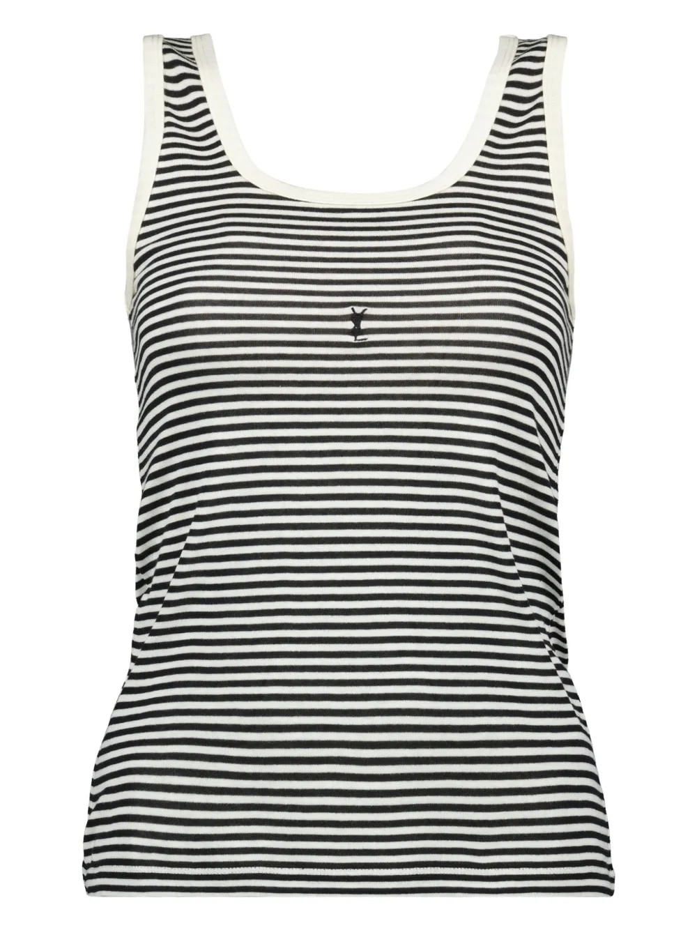 Saint Laurent Cassandre Striped Tank Top | White | FARFETCH | Farfetch Global