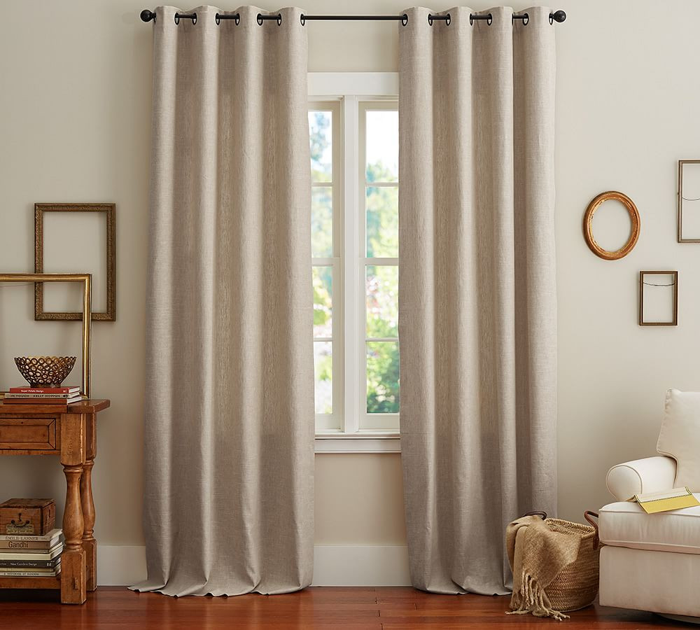 Emery Linen/Cotton Grommet Blackout Curtain | Pottery Barn (US)