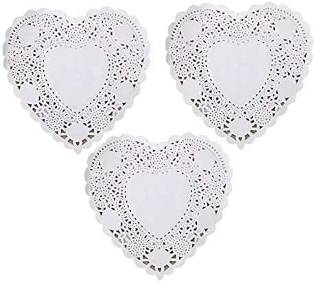 Heart Paper doilies - 6 Inch White Valentine’s Lace Paper Doilies - Disposable Paper Placemats ... | Amazon (US)