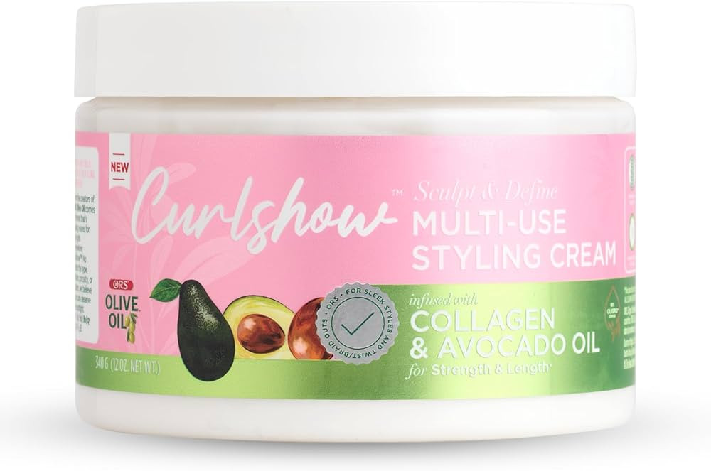 ORS Olive Oil Curlshow Multi-Use Styling Cream Infused with Collagen & Avocado Oil for Strength &... | Amazon (US)