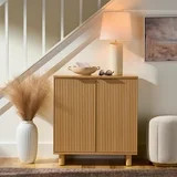 Better Homes & Gardens Lillian Fluted Accent Cabinet, Natural Pine Finish | Walmart (US)