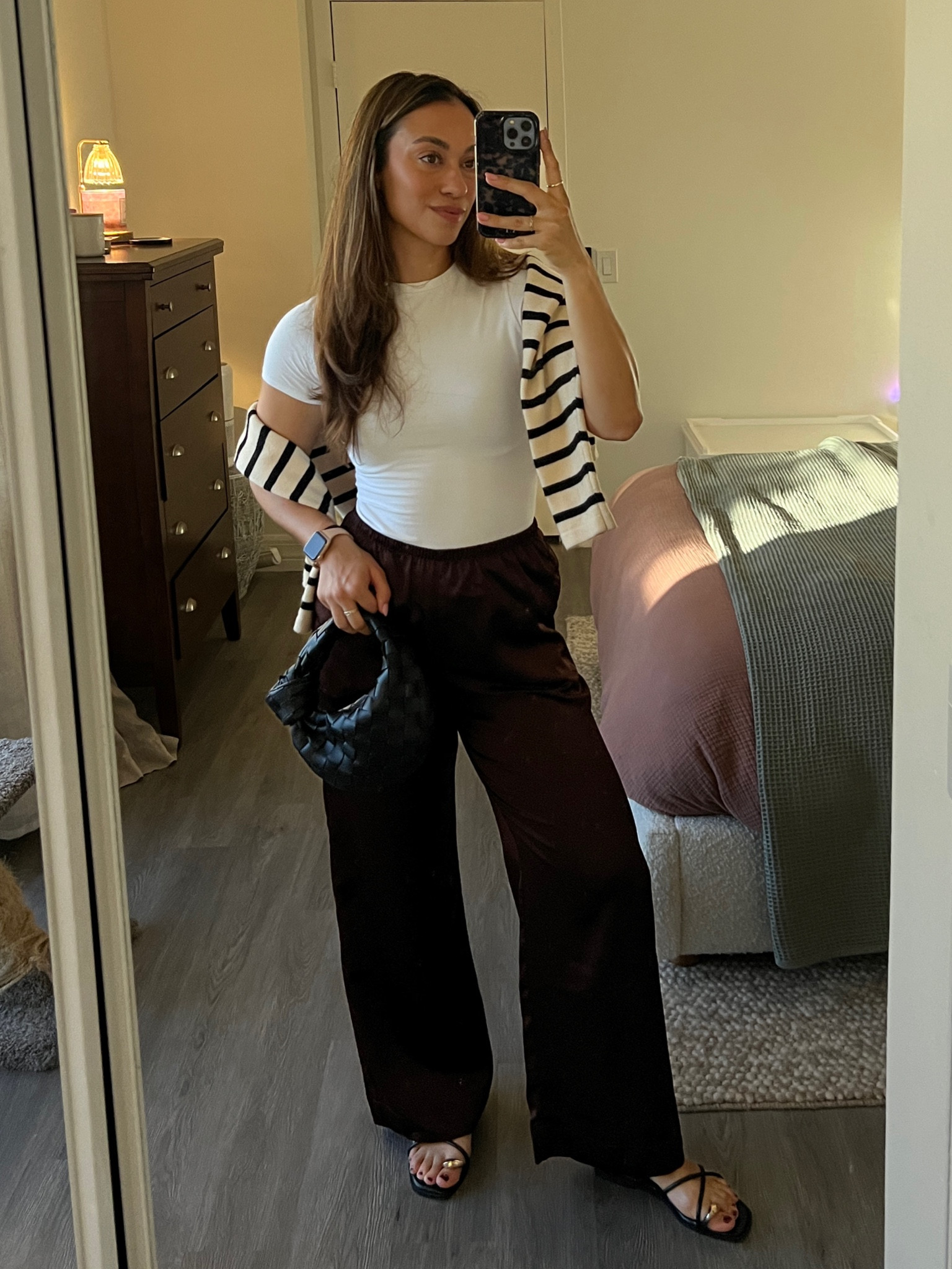 Date night ootd 🤍

Florida is finally feeling like fall, so satin pants and a cardigan are finallyyyyyyy coming out. 

Snagged these cutie pants from target and I know they’re going to be a staple! So perfect to dress up or down

I searched high and low for the perfect white tshirt on Amazon and finally found it. I’m wearing size small and have washed and dried many times and no shrinkage. It’s long enough to be tucked in which I love!

#LTKFindsUnder50 #LTKSeasonal #LTKShoeCrush