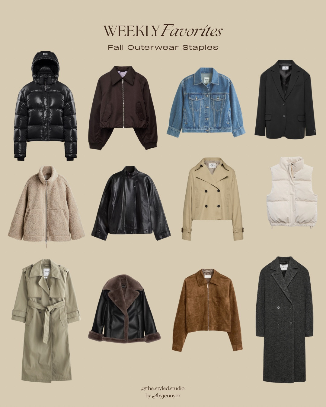 This week’s Weekly Favorites is all about fall outerwear staples 🍂 From classic trench coats and leather jackets to shearling and puffers, these are the layers that define the season. Whether you love a polished wool coat or a sporty bomber, each one adds its own personality to your fall wardrobe, stylish, functional, and effortlessly cool.

#LTKSeasonal #LTKStyleTip #LTKWorkwear