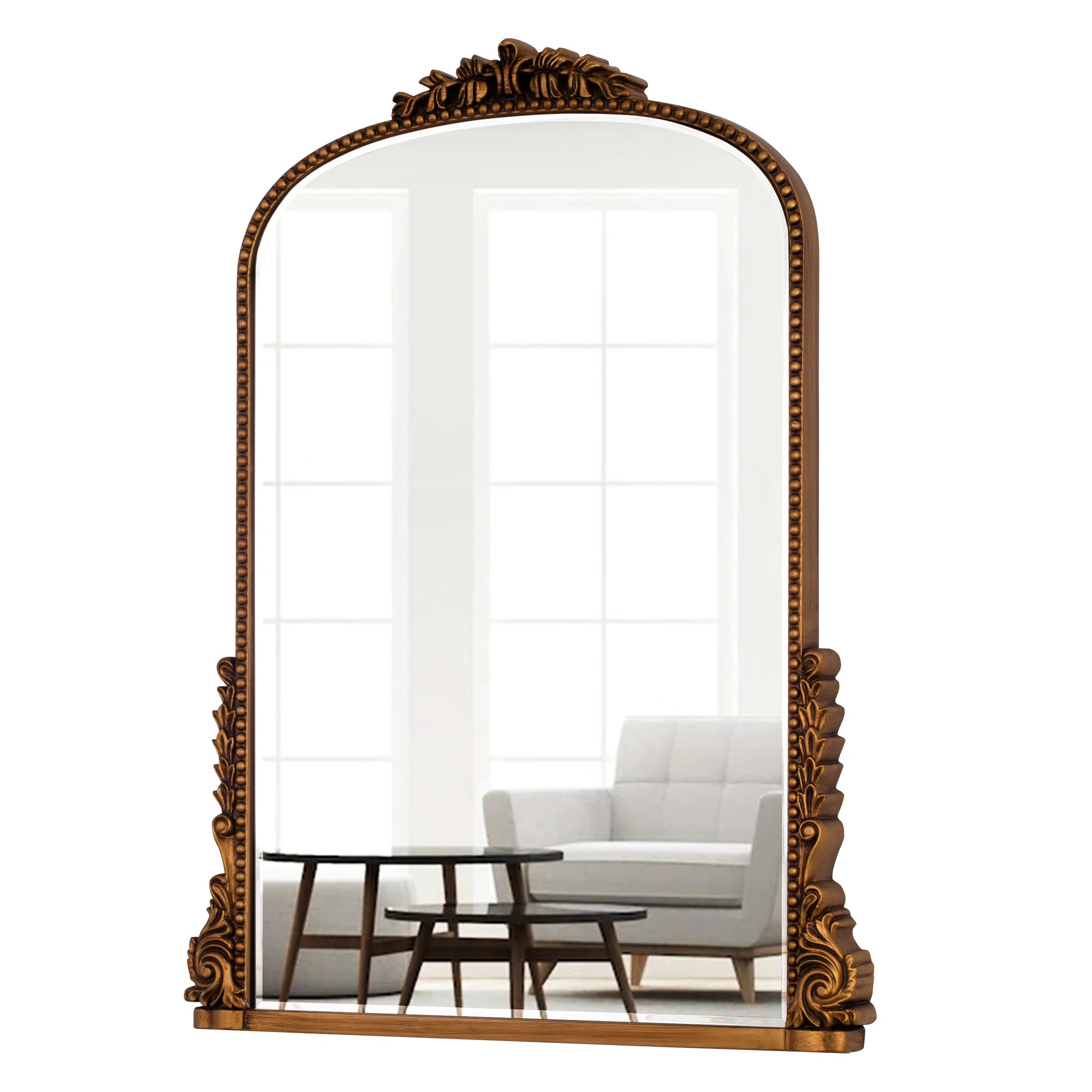 House of Hampton® Euri Antiqued Arch Wall Mirror Decorative Vintage Mirrors for Wall Decor & Rev... | Wayfair North America