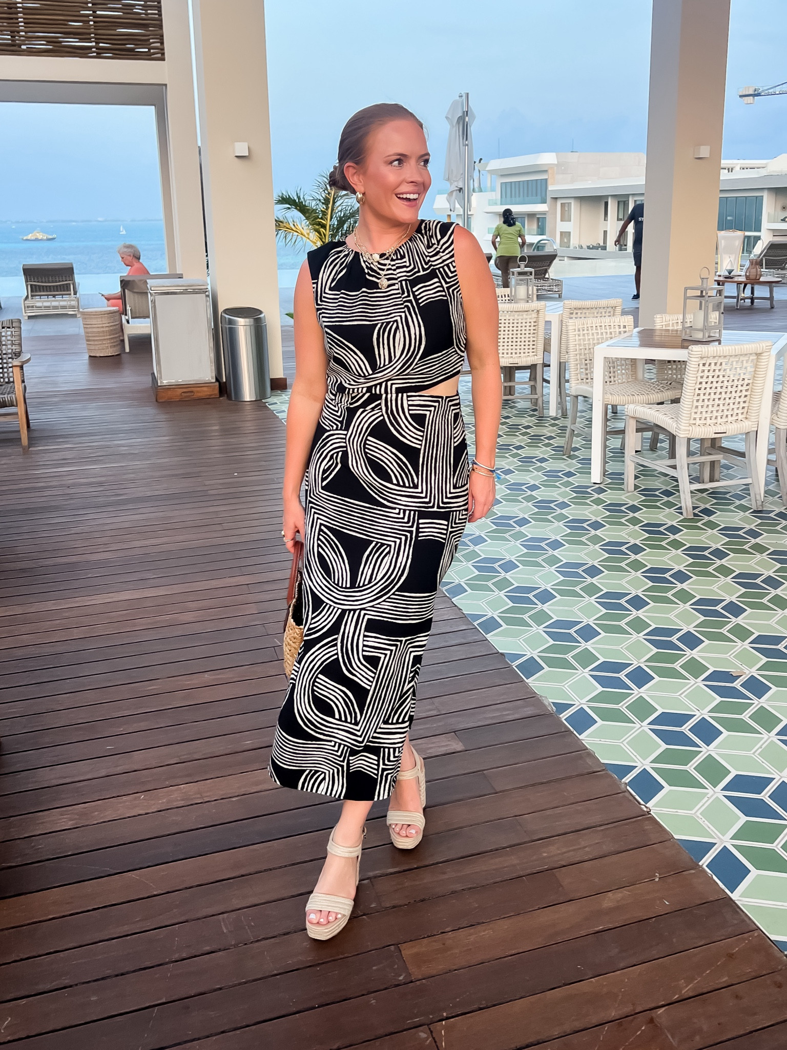 Mexico, outfit recap! Wore this mango dress for dinner one night! I love the pattern and the cut outs on the side!

Sizing: 
Dress - 6

#LTKTravel #LTKSwim #LTKSeasonal