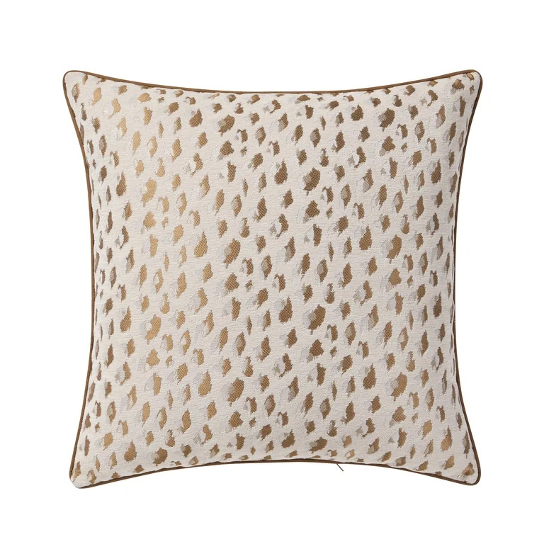 Home Decor Collection 20" x 20" Tan Woven Leopard Decorative Pillow | Walmart (US)
