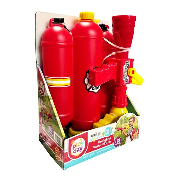 Play Day Firefighter Backpack Water Blaster – Firehose Role Play Toy for Outdoor Fun – Ages 3 | Walmart (US)