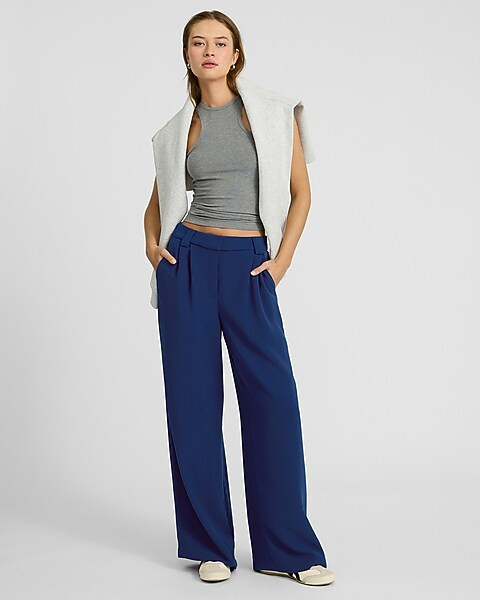 High Waisted Relaxed Trouser | Express