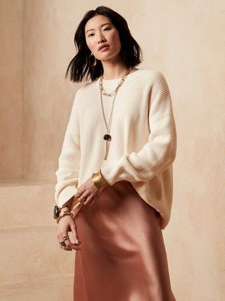 Oversized Cotton Sweater | Banana Republic (US)