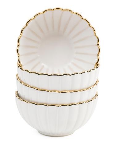 Set Of 4 Glazed Scallop Bowls | TJ Maxx