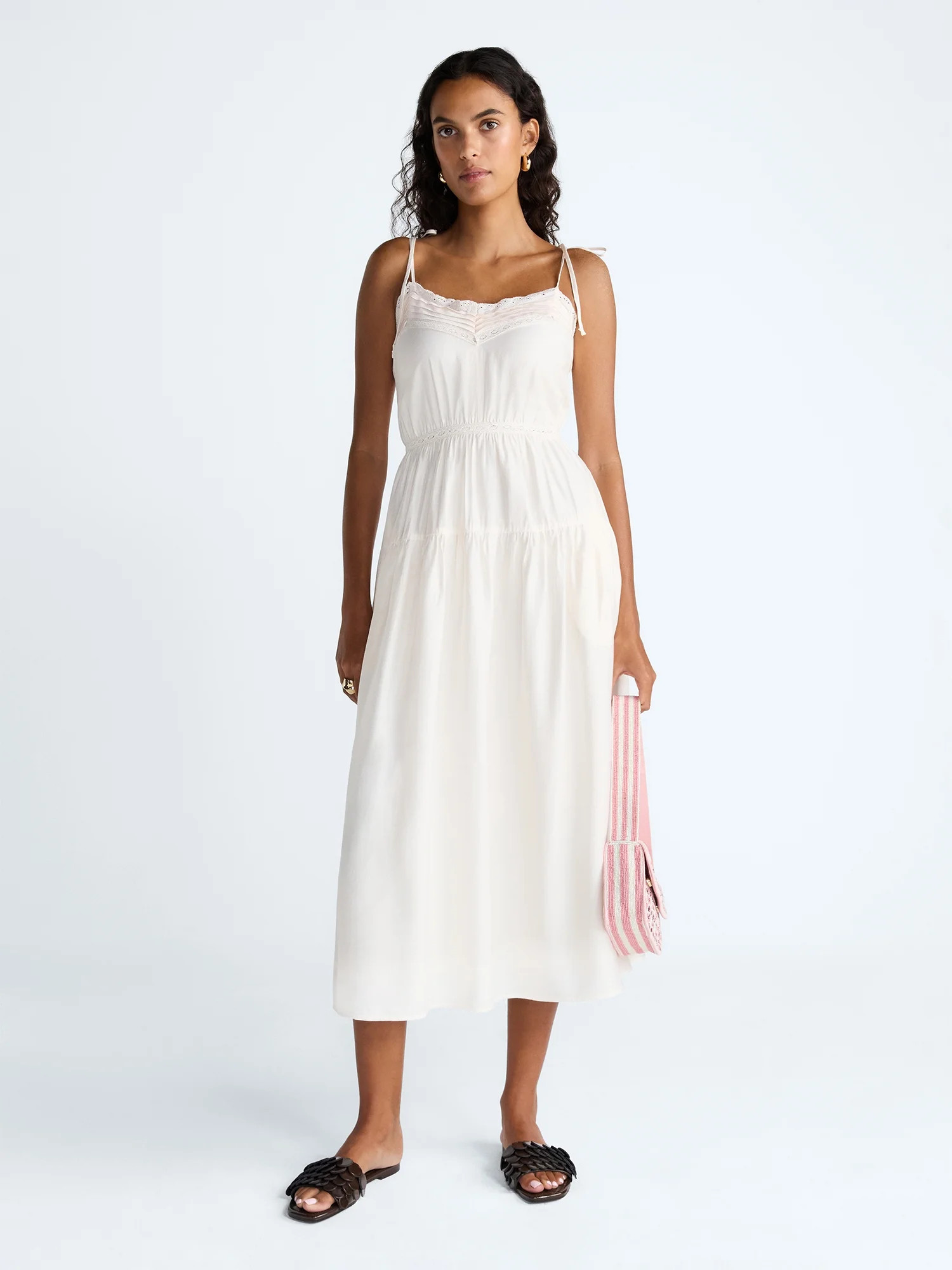 Scoop Women's Maxi Tier Tie Dress, Parsnip, Sizes XS-XXL | Walmart (US)