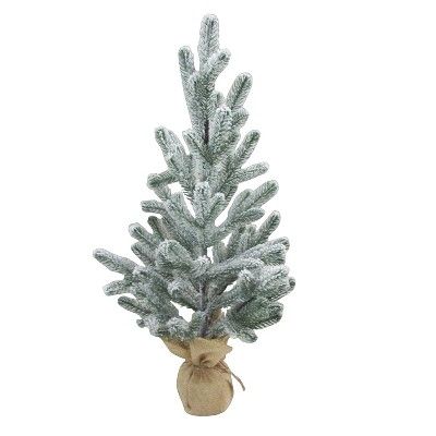 Burlap Wrapped Flocked Christmas Tree White Large - Wondershop™ | Target