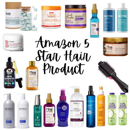 Amazon 5 Star Hair Products. Haircare. Hair. Hair products. Haircare products. Amazon products. Shampoo. Conditioner. Deep conditioner. Hair oil. Leave in conditioner. Hair mask. 

#LTKunder50 #LTKstyletip #LTKbeauty