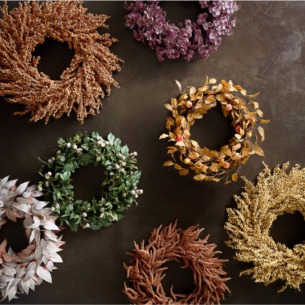 Faux Bronze Amaranthus Wreath 30" + Reviews | Crate & Barrel | Crate & Barrel