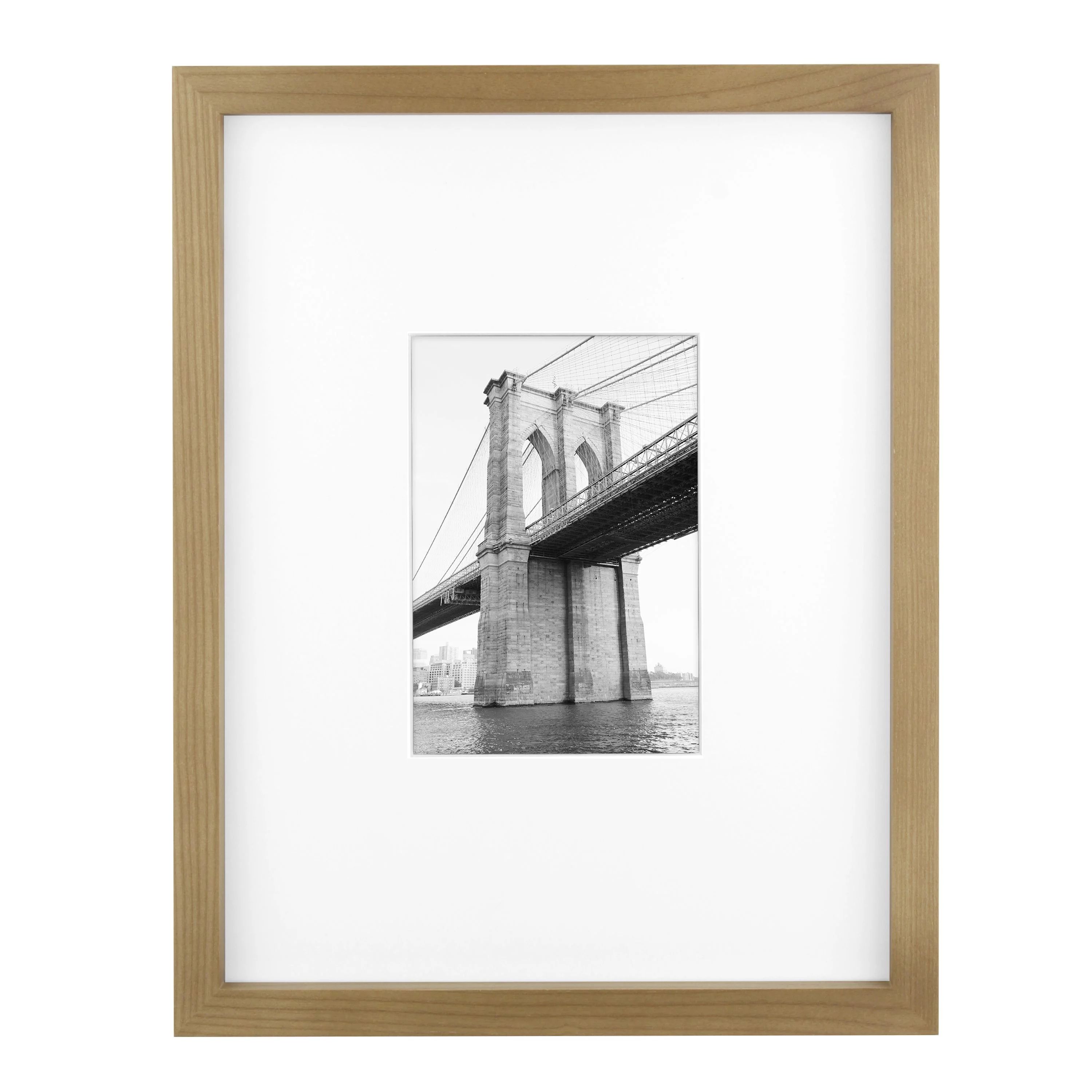 Better Homes & Gardens 11x14 matted to 5x7 Wood Wall Picture Frame, Brown | Walmart (US)