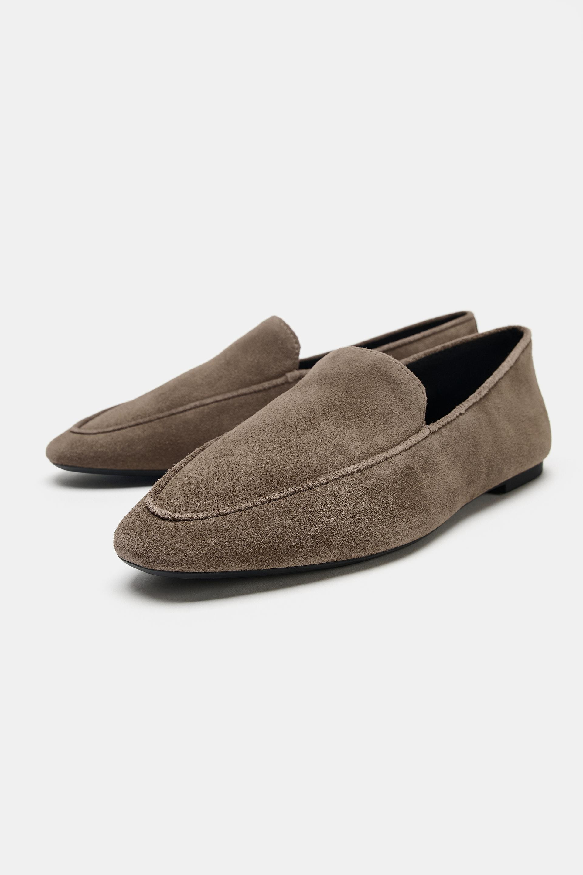 SOFT SPLIT SUEDE LOAFERS | Zara UK