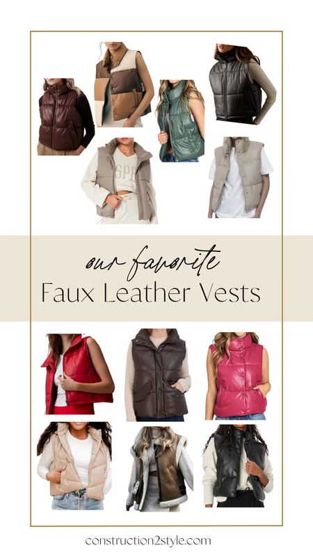 Complete your casual Thanksgiving Outfit with these Faux Leather Vests! 