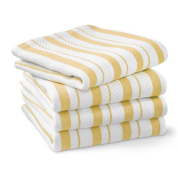 Williams Sonoma Yellow Classic Stripe Towels & Meyer Lemon Guest Set | Williams-Sonoma