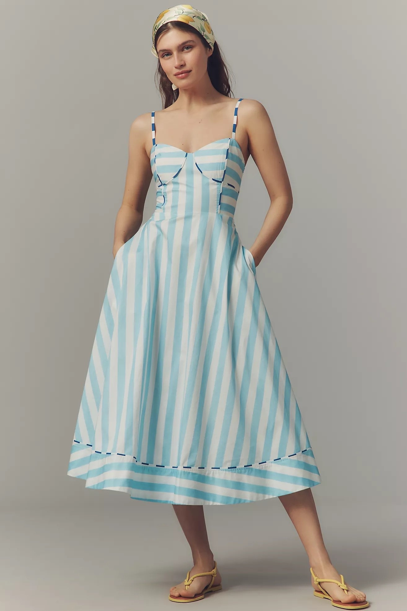 I seem to be drawn to blue and white stripes for my nantucket trip next week. This dress is new at Anthropologie and available in petite, standard and plus sizes. 