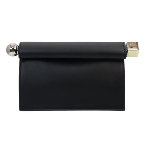DKQXEIM Trendy PU Leather Clutch Bag for Women Versatile Folding Evening Purse Metal Decoration Crossbody for Banquet Party Black | Amazon (US)