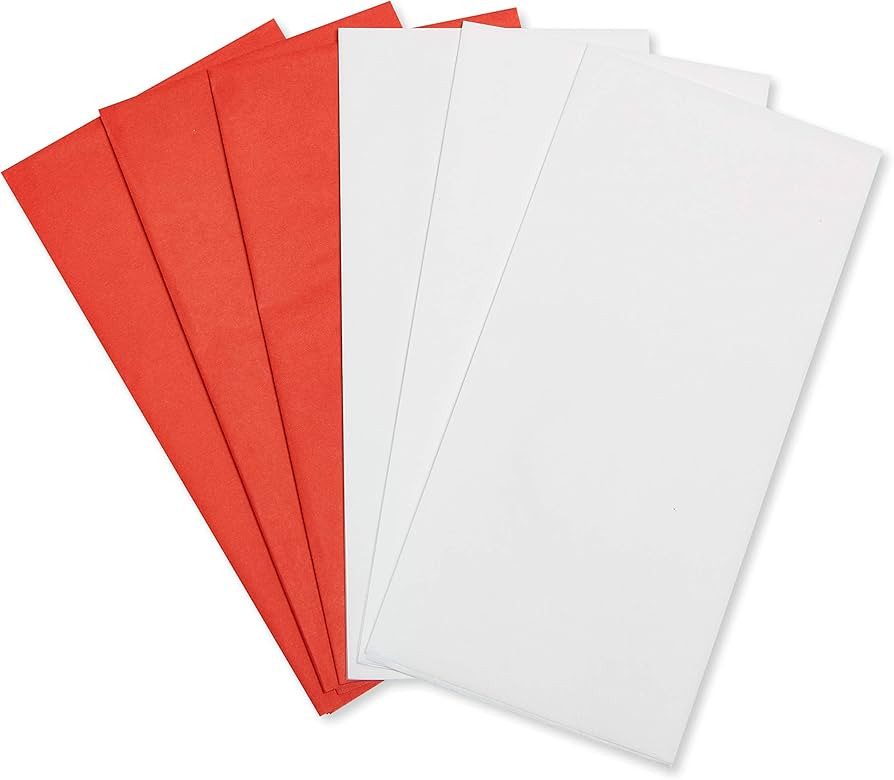 American Greetings 125 Sheets 20 in. x 20 in. Bulk Red and White Tissue Paper for Graduation, Fat... | Amazon (US)