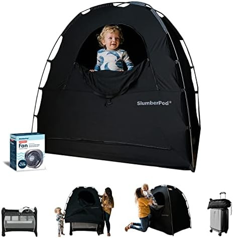 SlumberPod and Fan Combo 2.0, Portable Privacy Pod Blackout Canopy Crib Cover, Sleeping Space for... | Amazon (US)