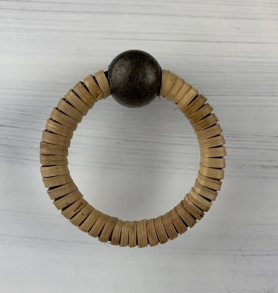 2 Wicker Rattan RING PULLS Handle Knobs Bronze Metal Color | Etsy | Etsy (US)