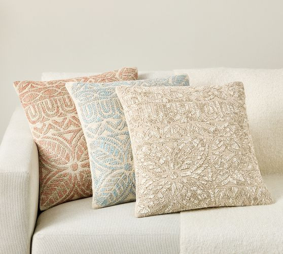 Cove Embroidered Pillow | Pottery Barn (US)