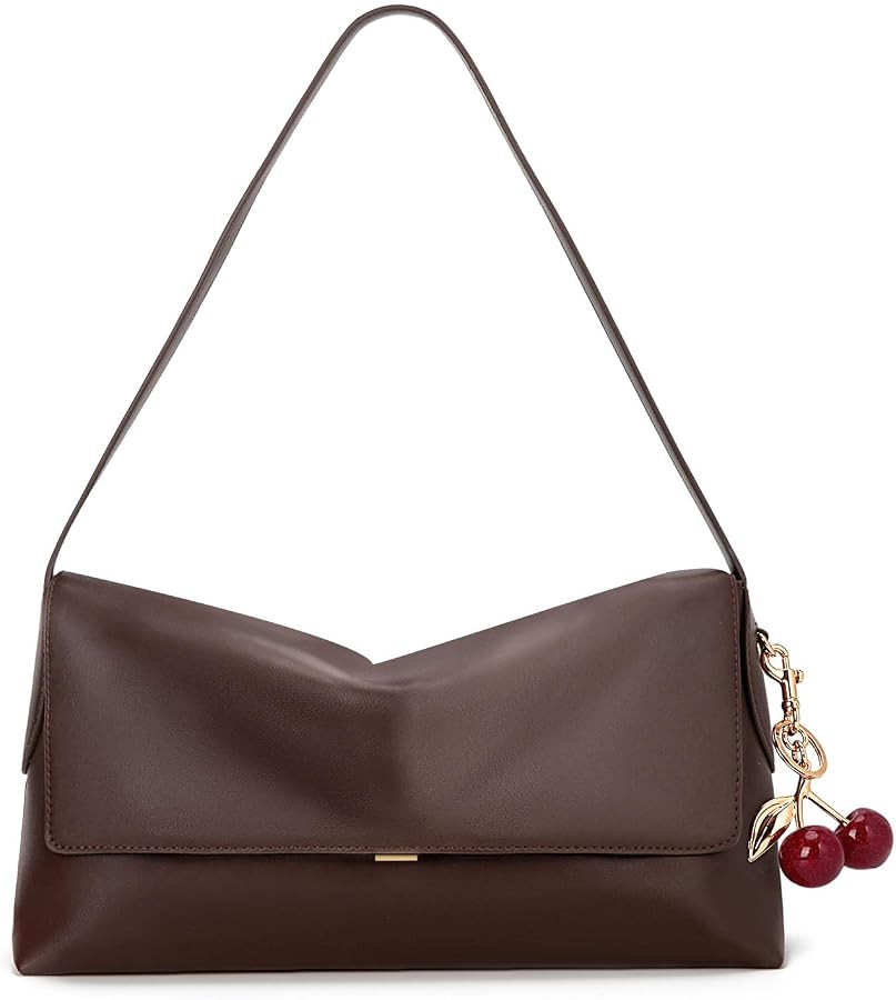 Shoulder Bag for Women Vintage Medium Cherry Shoulder Hobo Bag Pu Leather Shoulder Bag Classic Ha... | Amazon (US)