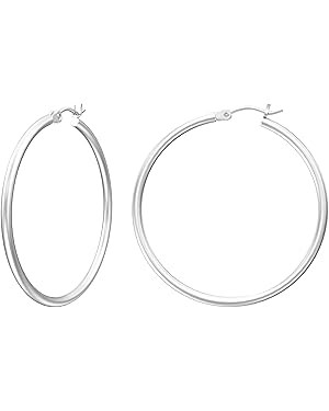 Gacimy Gold Hoop Earrings for Women 14K Real Gold Plated Hoops with 925 Sterling Silver Post | Amazon (US)