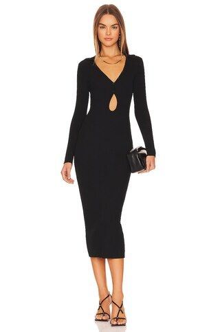 Bardot Rosario Knit Midi Dress in Black from Revolve.com | Revolve Clothing (Global)