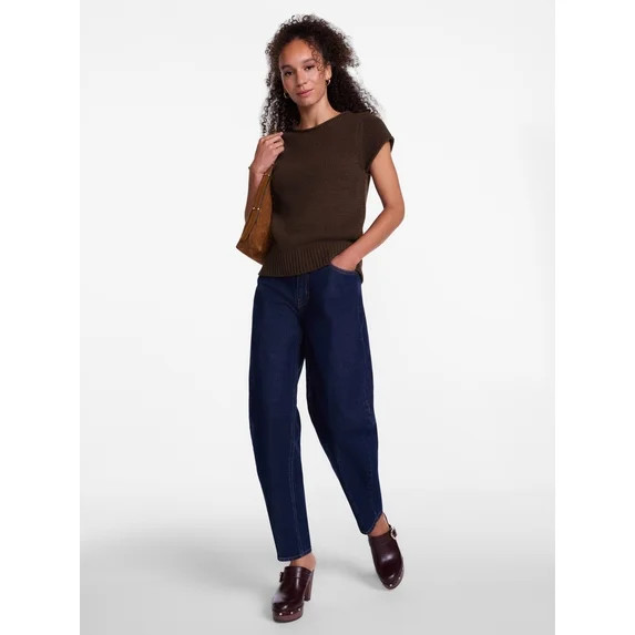 Scenario Women's and Women's Plus Pullover Rollneck Lightweight Sweater with Short Sleeves, Sizes... | Walmart (US)