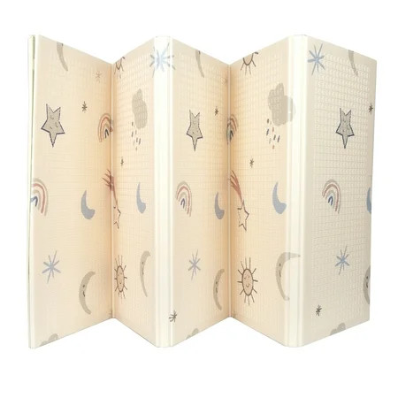 Nuby Reversible & Foldable Baby Playmat, Stars and Sky Design, 77"x58", Non-Slip, Easy Clean | Walmart (US)