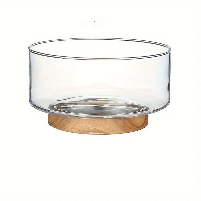 Light Luxury Glass Fruit Bowl Wooden Base Home Living Room - Temu | Temu Affiliate Program