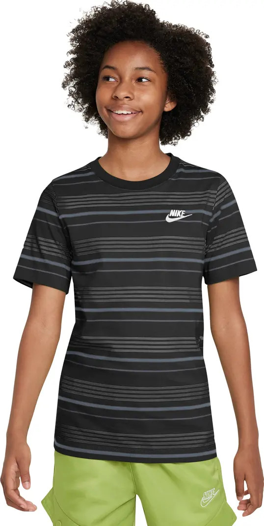 Kids' Sportswear Stripe Cotton Logo T-Shirt | Nordstrom