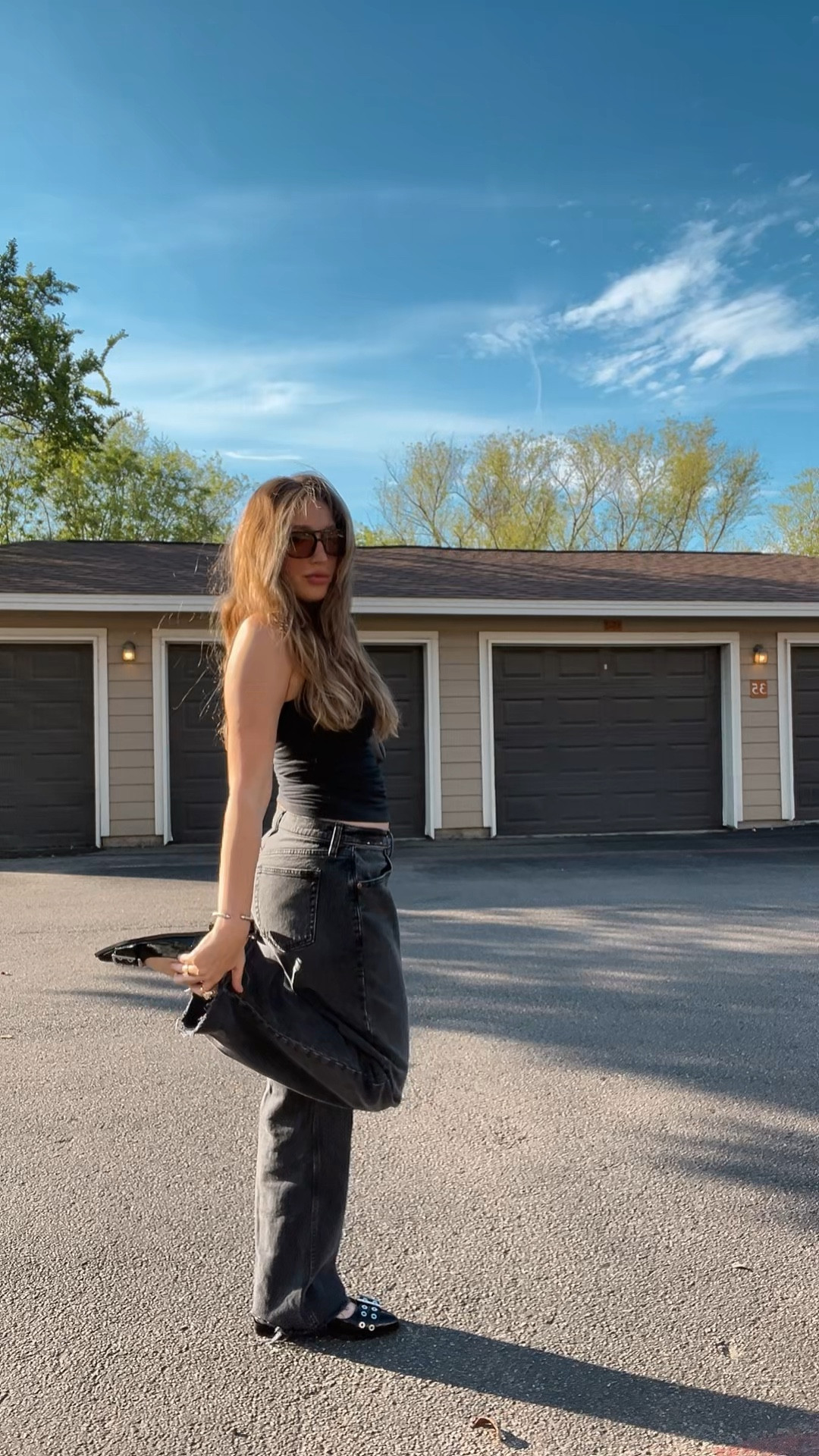 All black 🖤 I sized up in these jeans for a baggy fit. Necklace from Amazon!

#LTKstyletip #LTKVideo