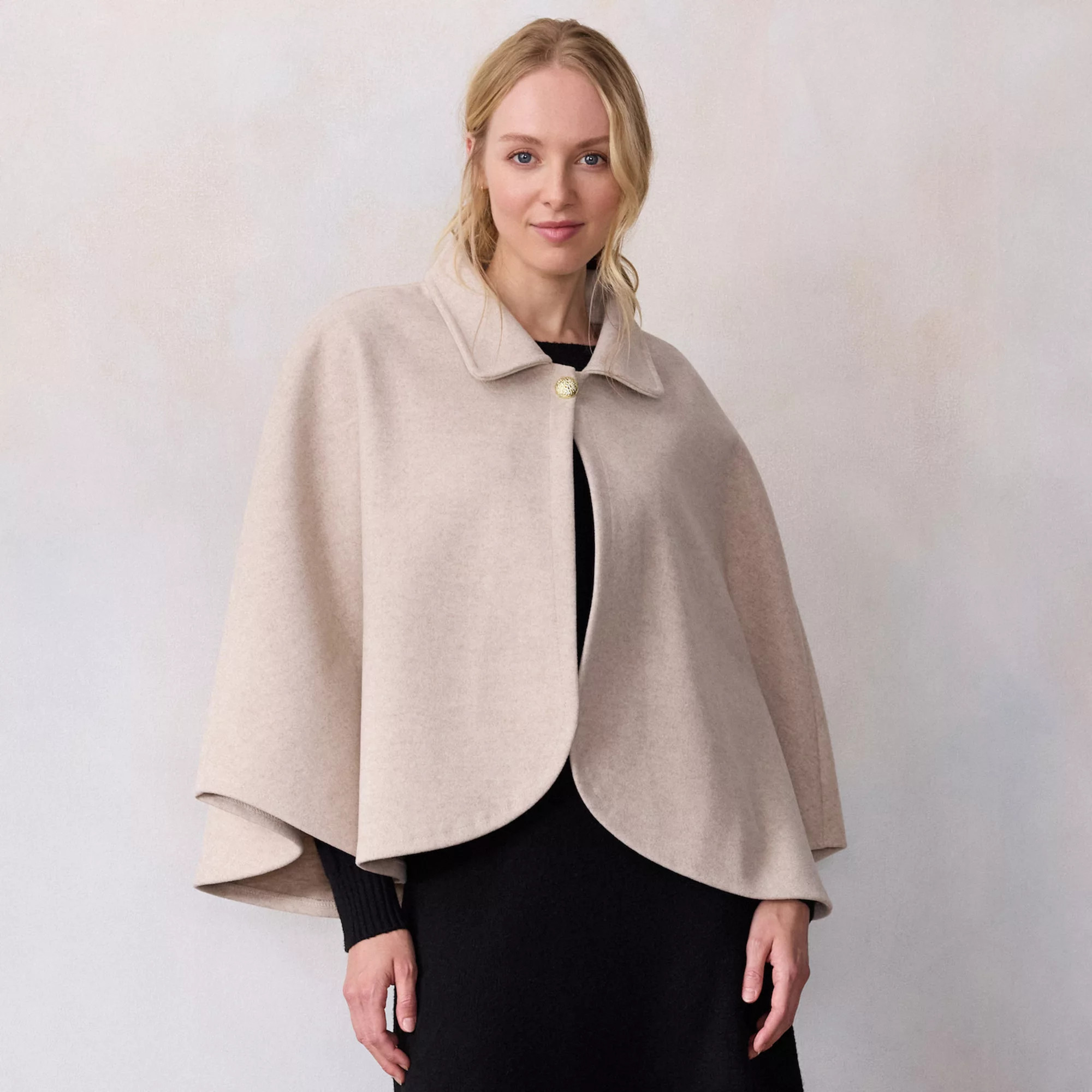 Women's LC Lauren Conrad Collar & Button Cape | Kohl's