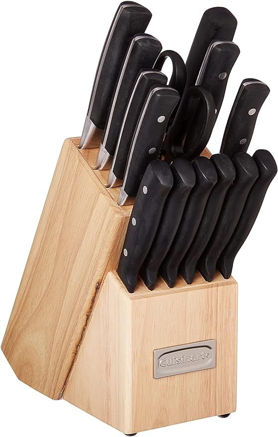 Cuisinart 15 Piece Kitchen Knife Set with Block, Cutlery Set, Triple Rivet Collection, C77TR-15P | Amazon (US)