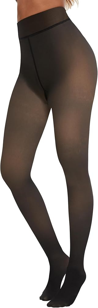 TNNZEET Fleece Lined Tights Women — Pantyhose Colorful Opaque Black Sheer Thermal Winter Warm L... | Amazon (US)