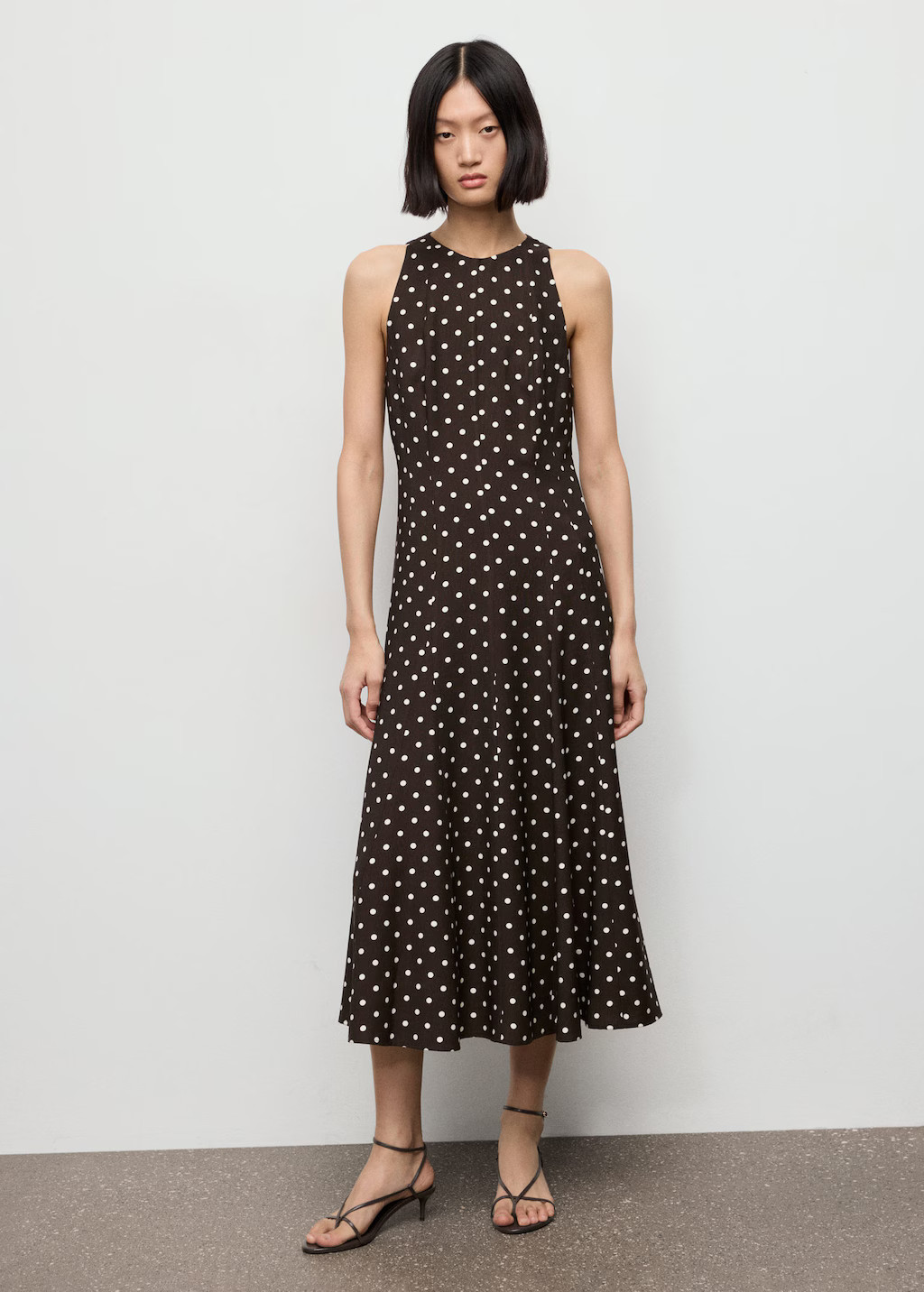 A-line polka-dot dress chocolate - Woman - 8 - MANGO | Mango (US/MX/AU)