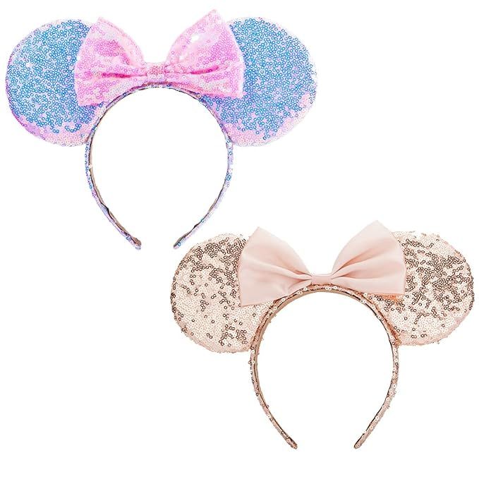 Sparkled Mouse Ears headband, Girls Sequin Mouse Ears Headband for Cosplay Costume Glitter Party ... | Amazon (US)
