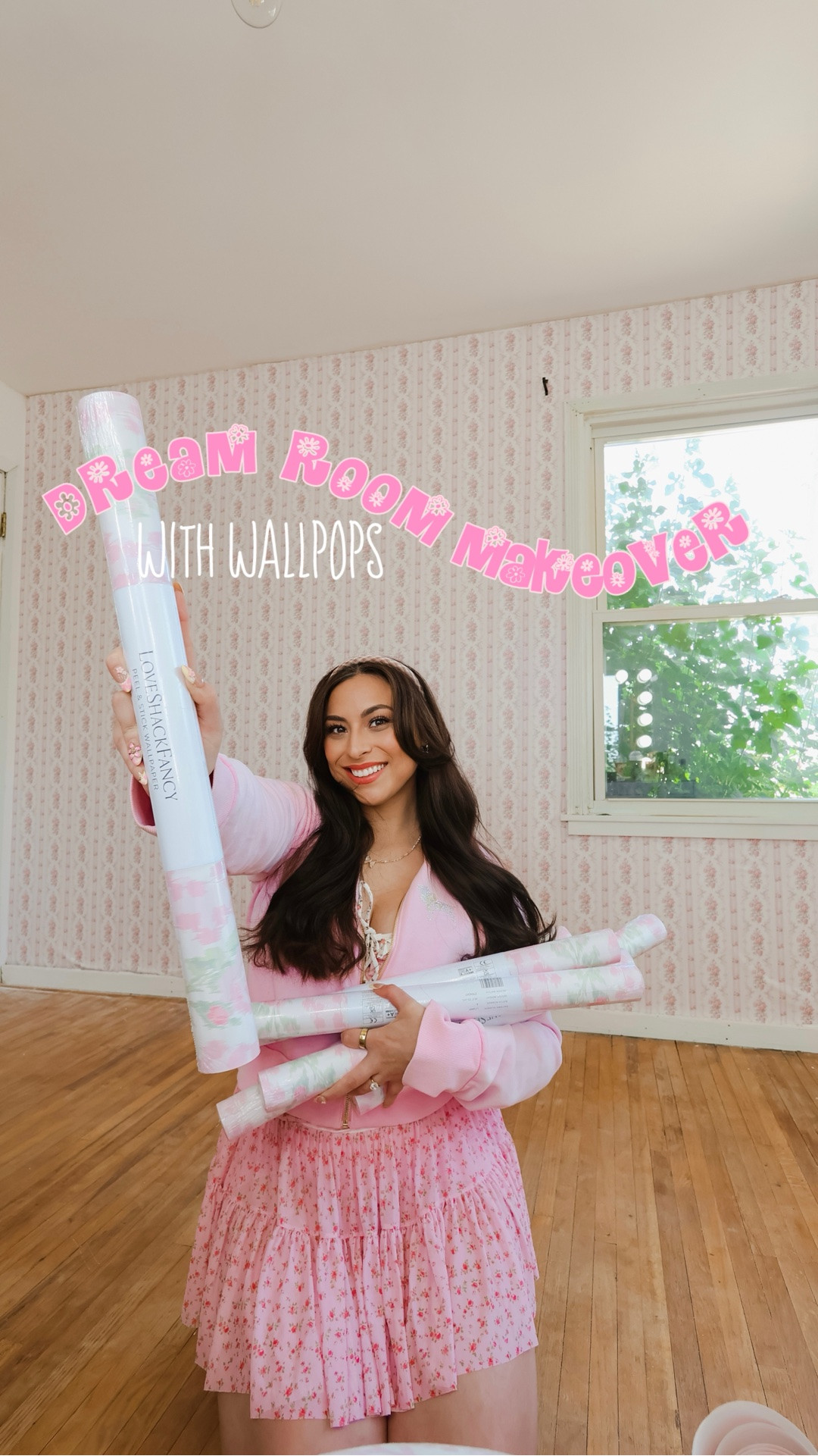 #sponsored // Pinch me!! 🥰✨ Getting to transform my room with the @WallPops x @LoveShackFancy collection felt like a dream. I chose my absolute favorite print, and I seriously can’t stop smiling every time I walk into this room. The sweetest makeover from start to finish! 🌸🎀 #wallpops 

I also wanted to share a little tip for anyone with textured walls like mine! We added mounting tape to all four corners of each wallpaper strip, and it’s been holding up so well. ✨

Which part of the makeover is your favorite… the wallpaper, the vanity setup, or the chandelier? 💘🌸

Also a little shout out to my husband for always helping me🥰

#LTKHome #LTKdayinmylife #LTKvlog
