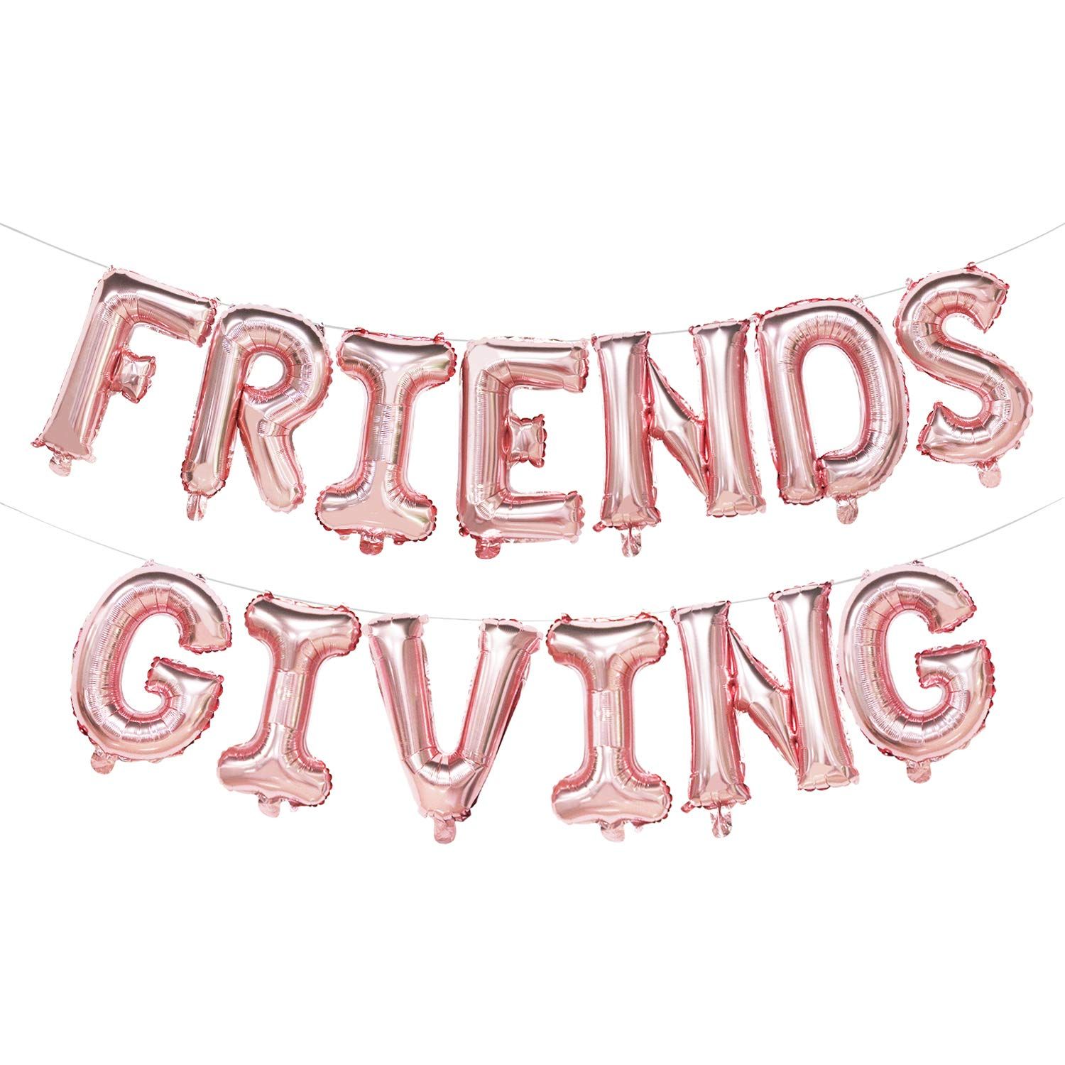 Friendsgiving Balloon Banner | Thanksgiving Friends Party Decoration | Rose Gold, 16inch tall | Amazon (US)